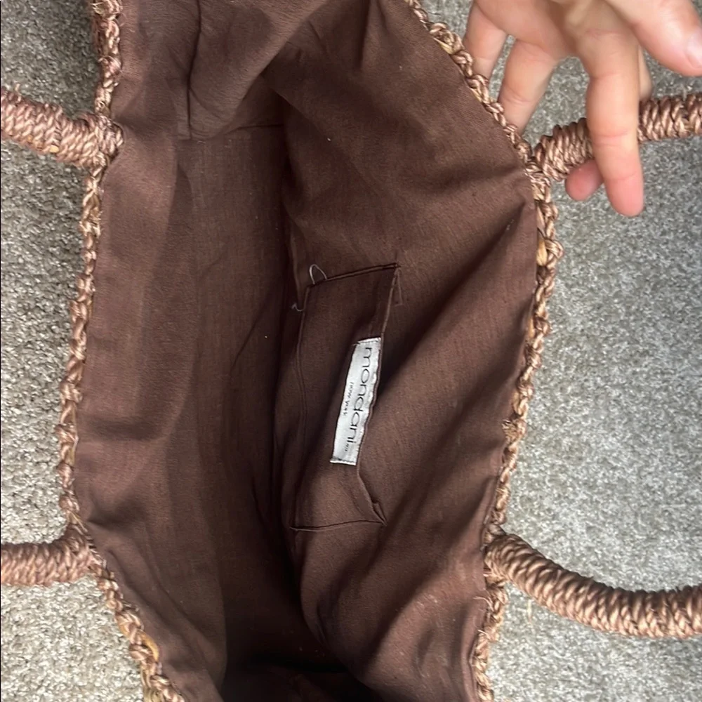 Mondani Brown and Tan Woven Tote - Picture 3 of 4